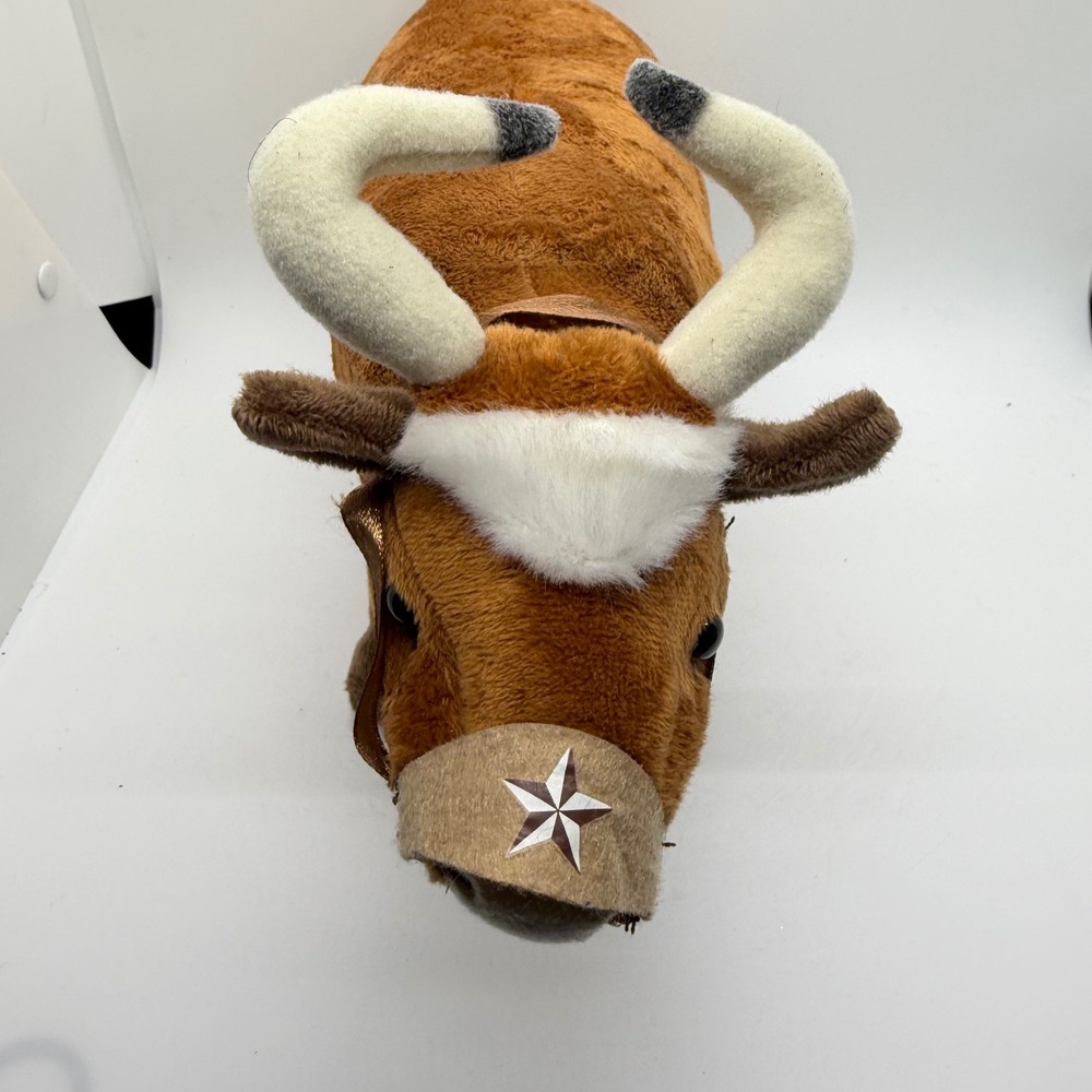 Texas Longhorn Bull Plush Toy Brown Star Bandana Stuffed Animal 6 in Lone Star‎